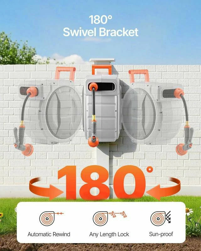 🌿 Retractable Garden Hose Reel — Tangle-Free, Effortless Watering System