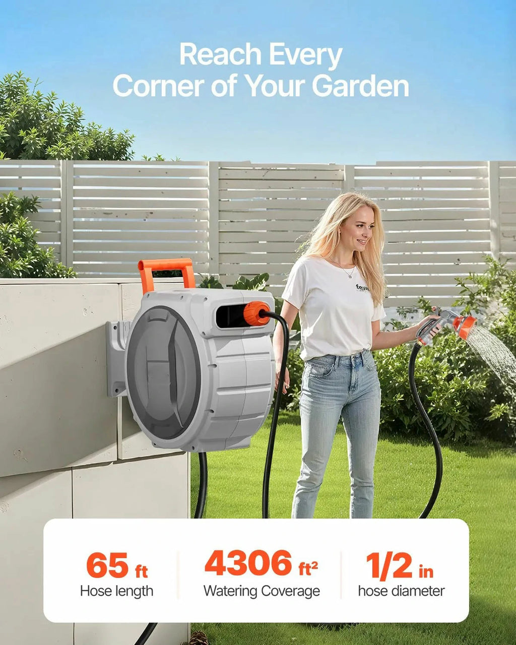 🌿 Retractable Garden Hose Reel — Tangle-Free, Effortless Watering System