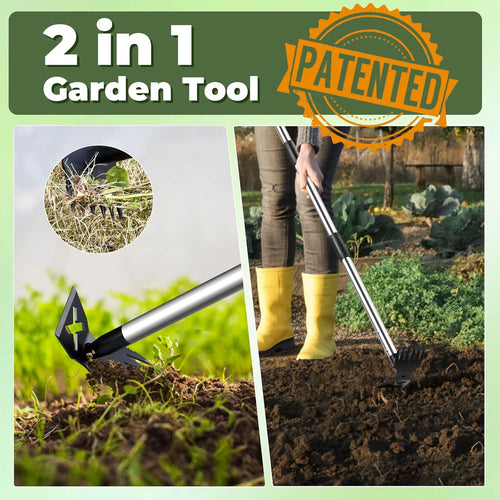🌱 2-in-1 Long Handle Weed Puller — Effortless Yard Cleanup Tool